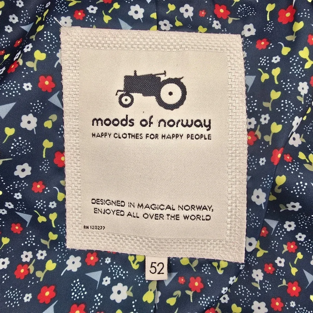 Moods of Norway Blazer Mens 42 Red 100% Wool Floral Lined 2-Button Sport Coat